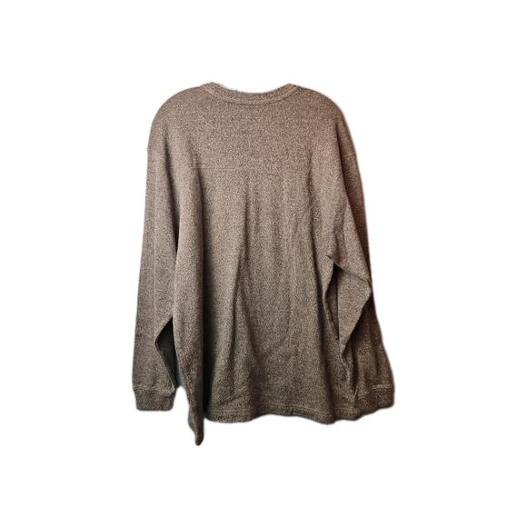 Geoffrey Beene Sweater Mens L Brown Textured Knit Ribbed Trim Long Sleeve - Picture 2 of 5